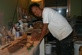 artist in his studio